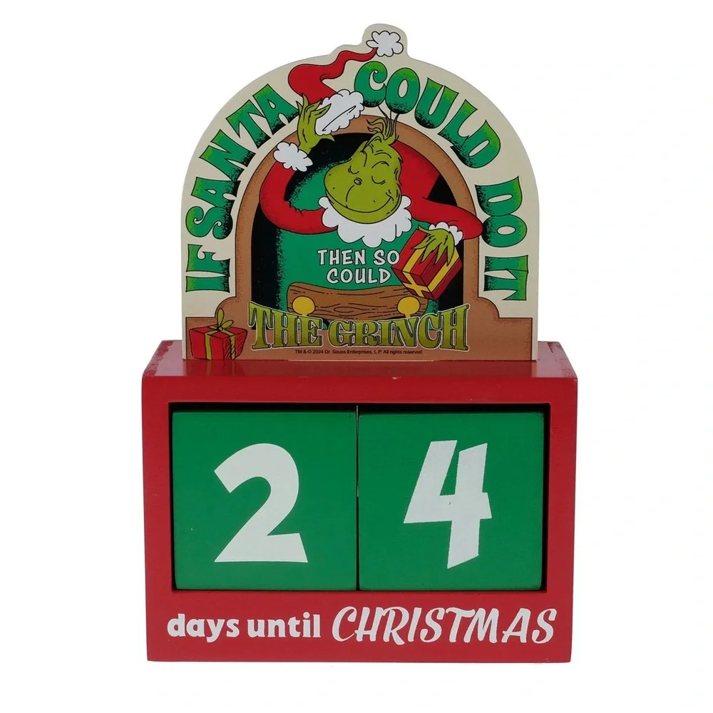 Dr. Seuss' How the Grinch Stole Christmas Red Countdown Christmas Calendar Decor - Picture 1 of 6